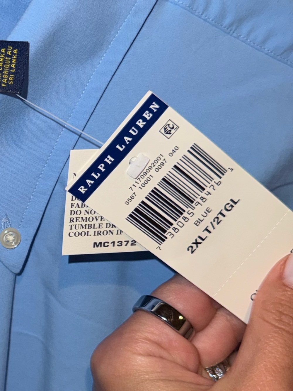 Polo by Ralph Lauren Light Blue Dress Shirt with Pink Pony - Picture 2 of 3